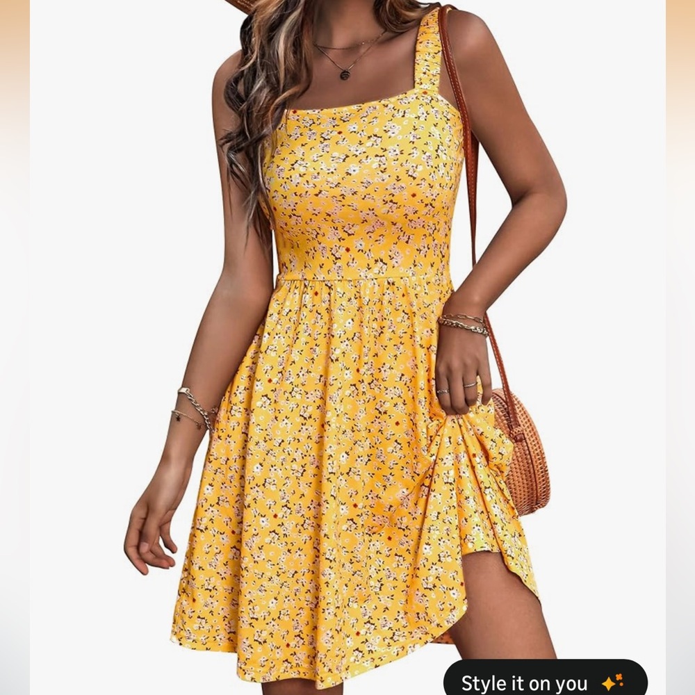 Yellow Floral Summer Dress